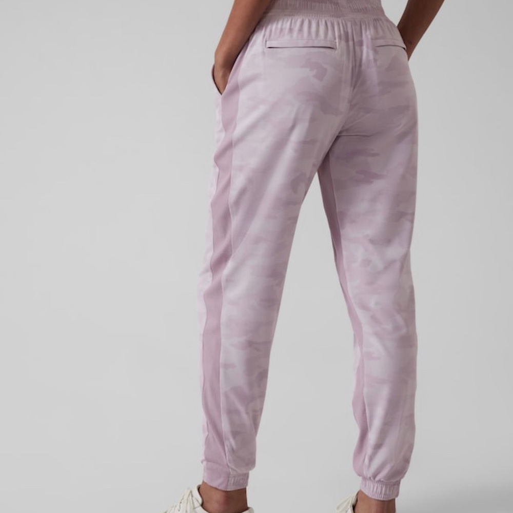Athleta Brooklyn Lined Camo Jogger, NWT, Purple, size 12 - Picture 2 of 9